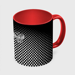 Кружка цветная Россия клетка паттерн