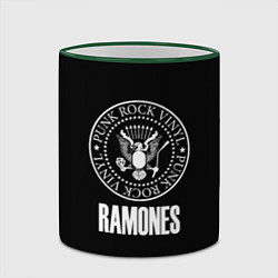 Кружка 3D Ramones rock logo, цвет: 3D-зеленый кант — фото 2