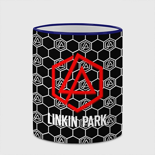 Кружка цветная Linkin park logo pattern / 3D-Синий кант – фото 2