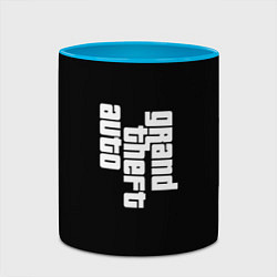 Кружка 3D Grand theft auto logo, цвет: 3D-белый + небесно-голубой — фото 2