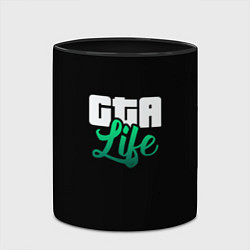 Кружка 3D GTA life logo, цвет: 3D-белый + черный — фото 2