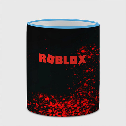 Кружка цветная Roblox красные краски / 3D-Небесно-голубой кант – фото 2