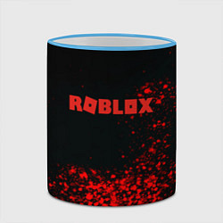 Кружка 3D Roblox красные краски, цвет: 3D-небесно-голубой кант — фото 2