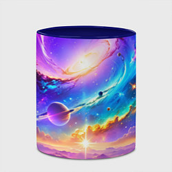 Кружка 3D Космос в неоновых тонах, цвет: 3D-белый + синий — фото 2