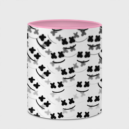 Кружка цветная Marshmello dj pattern / 3D-Белый + розовый – фото 2