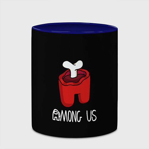 Кружка цветная Among us logo red / 3D-Белый + синий – фото 2