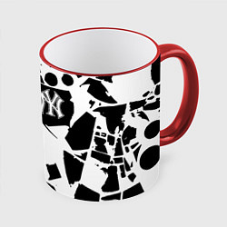 Кружка цветная New York yankees - abstraction