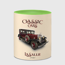 Кружка 3D Классические автомобили LaSalle, цвет: 3D-белый + светло-зеленый — фото 2