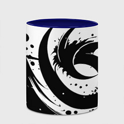 Кружка 3D Ai art black and white abstraction, цвет: 3D-белый + синий — фото 2