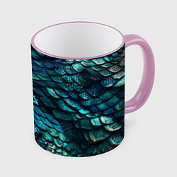 Кружка 3D Перламутровая змеиная кожа, цвет: 3D-розовый кант