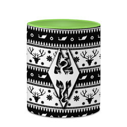 Кружка 3D The Elder Scrolls winter deer pattern, цвет: 3D-белый + светло-зеленый — фото 2