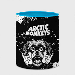 Кружка 3D Arctic Monkeys рок пес, цвет: 3D-белый + небесно-голубой — фото 2