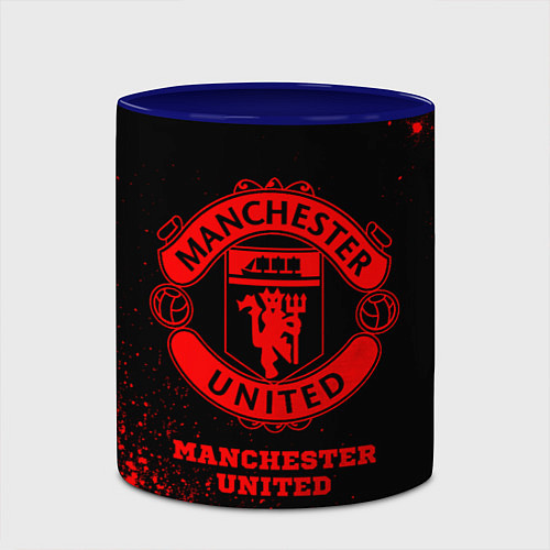 Кружка цветная Manchester United - red gradient / 3D-Белый + синий – фото 2