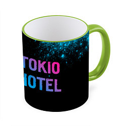 Кружка 3D Tokio Hotel - neon gradient по-горизонтали, цвет: 3D-светло-зеленый кант