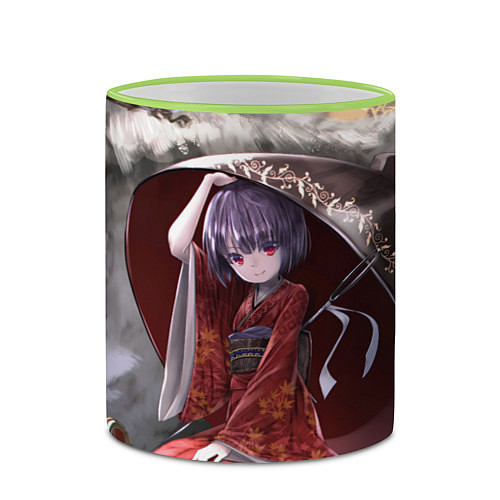 Кружка цветная Touhou Project Симмёмару Сукуна / 3D-Светло-зеленый кант – фото 2