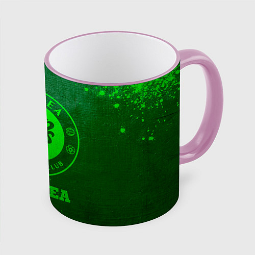Кружка цветная Chelsea - green gradient / 3D-Розовый кант – фото 1