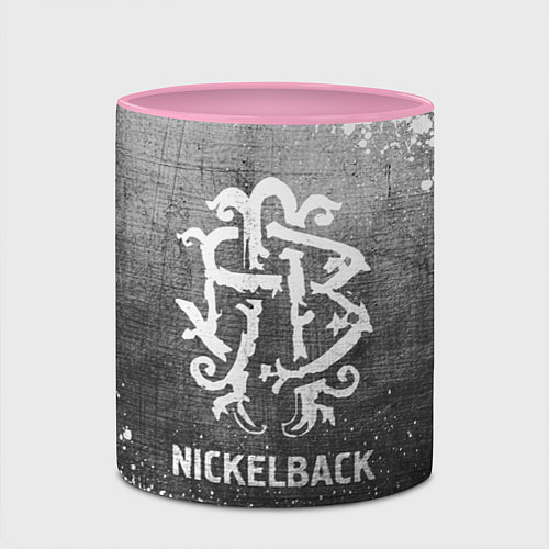Кружка цветная Nickelback - grey gradient / 3D-Белый + розовый – фото 2