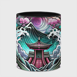 Кружка 3D Японский пейзаж природа, цвет: 3D-белый + черный — фото 2