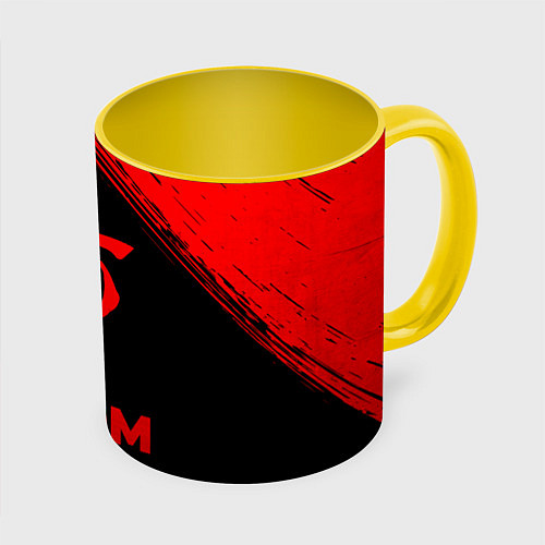 Кружка цветная Doom - red gradient / 3D-Белый + желтый – фото 1