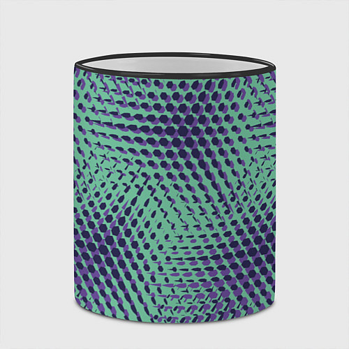 Кружка цветная Геометрическая абстракция линий / 3D-Черный кант – фото 2