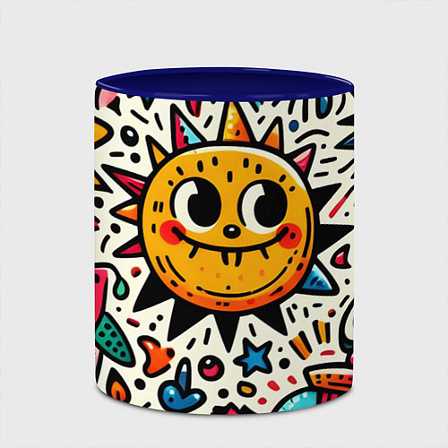 Кружка цветная Doodle parade / 3D-Белый + синий – фото 2