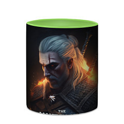 Кружка 3D The Witcher and fire, цвет: 3D-белый + светло-зеленый — фото 2