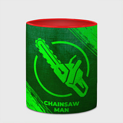 Кружка 3D Chainsaw Man - green gradient, цвет: 3D-белый + красный — фото 2