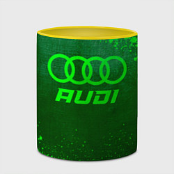 Кружка 3D Audi - green gradient, цвет: 3D-белый + желтый — фото 2