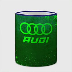 Кружка 3D Audi - green gradient, цвет: 3D-синий кант — фото 2