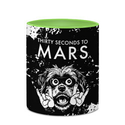 Кружка 3D Thirty Seconds to Mars рок пес, цвет: 3D-белый + светло-зеленый — фото 2