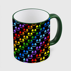 Кружка 3D Marshmello dj colors, цвет: 3D-зеленый кант