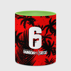 Кружка 3D Rainbow six тропик паттерн, цвет: 3D-белый + светло-зеленый — фото 2