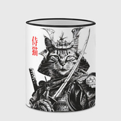 Кружка 3D Кот рыцарь самурай, цвет: 3D-черный кант — фото 2