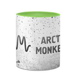 Кружка 3D Arctic Monkeys - white gradient по-горизонтали, цвет: 3D-белый + светло-зеленый — фото 2