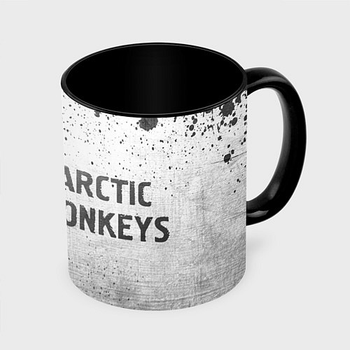 Кружка цветная Arctic Monkeys - white gradient по-горизонтали / 3D-Белый + черный – фото 1