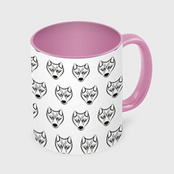Кружка цветная Паттерн волк