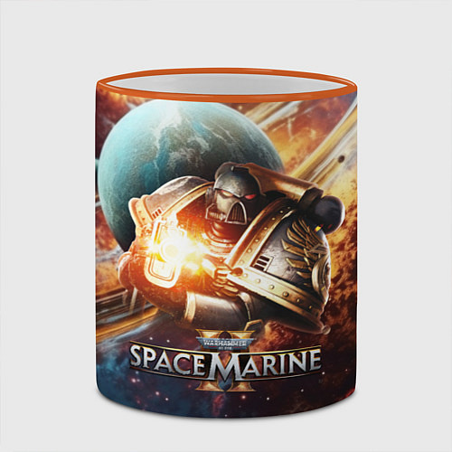 Кружка цветная Warhammer 40000 space marine 2 / 3D-Оранжевый кант – фото 2