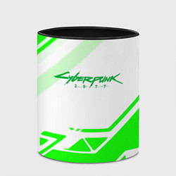 Кружка 3D Cyberpunk 2077 geometry green, цвет: 3D-белый + черный — фото 2