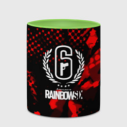 Кружка 3D Радуга 6 текстура, цвет: 3D-белый + светло-зеленый — фото 2