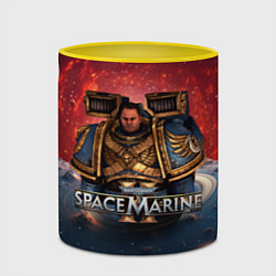 Кружка 3D Warhammer 40000 space marine 2 Captain Titus, цвет: 3D-белый + желтый — фото 2