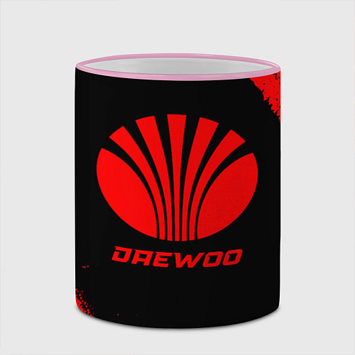 Кружка цветная Daewoo - red gradient / 3D-Розовый кант – фото 2