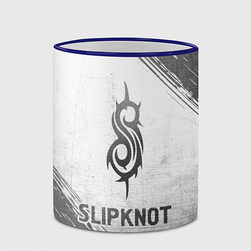 Кружка цветная Slipknot - white gradient / 3D-Синий кант – фото 2