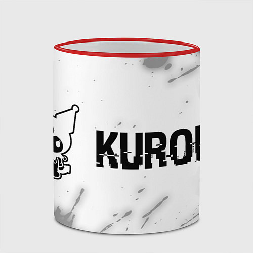 Кружка цветная Kuromi glitch на светлом фоне по-горизонтали / 3D-Красный кант – фото 2