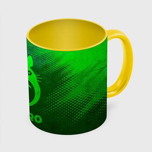 Кружка цветная Totoro - green gradient / 3D-Белый + желтый – фото 1