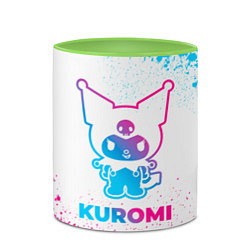 Кружка 3D Kuromi neon gradient style, цвет: 3D-белый + светло-зеленый — фото 2