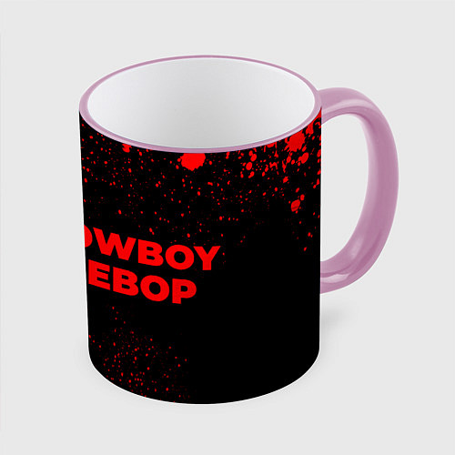 Кружка цветная Cowboy Bebop - red gradient по-горизонтали / 3D-Розовый кант – фото 1