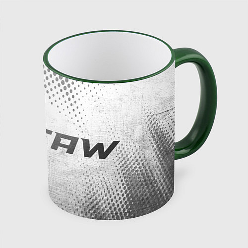 Кружка цветная FAW - white gradient по-горизонтали / 3D-Зеленый кант – фото 1