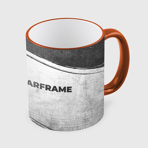Кружка цветная Warframe - white gradient по-горизонтали / 3D-Оранжевый кант – фото 1