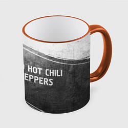 Кружка 3D Red Hot Chili Peppers - grey gradient по-горизонта, цвет: 3D-оранжевый кант