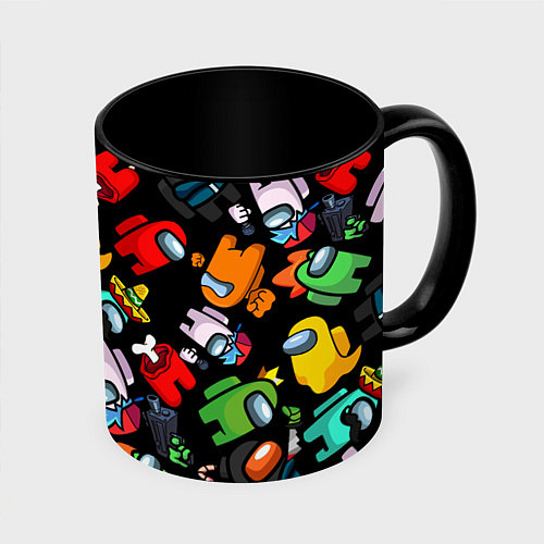 Кружка цветная Персонажи игры Амонгас / 3D-Белый + черный – фото 1